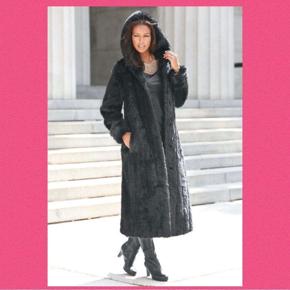 Black faux fur coat - Picture 3 of 12